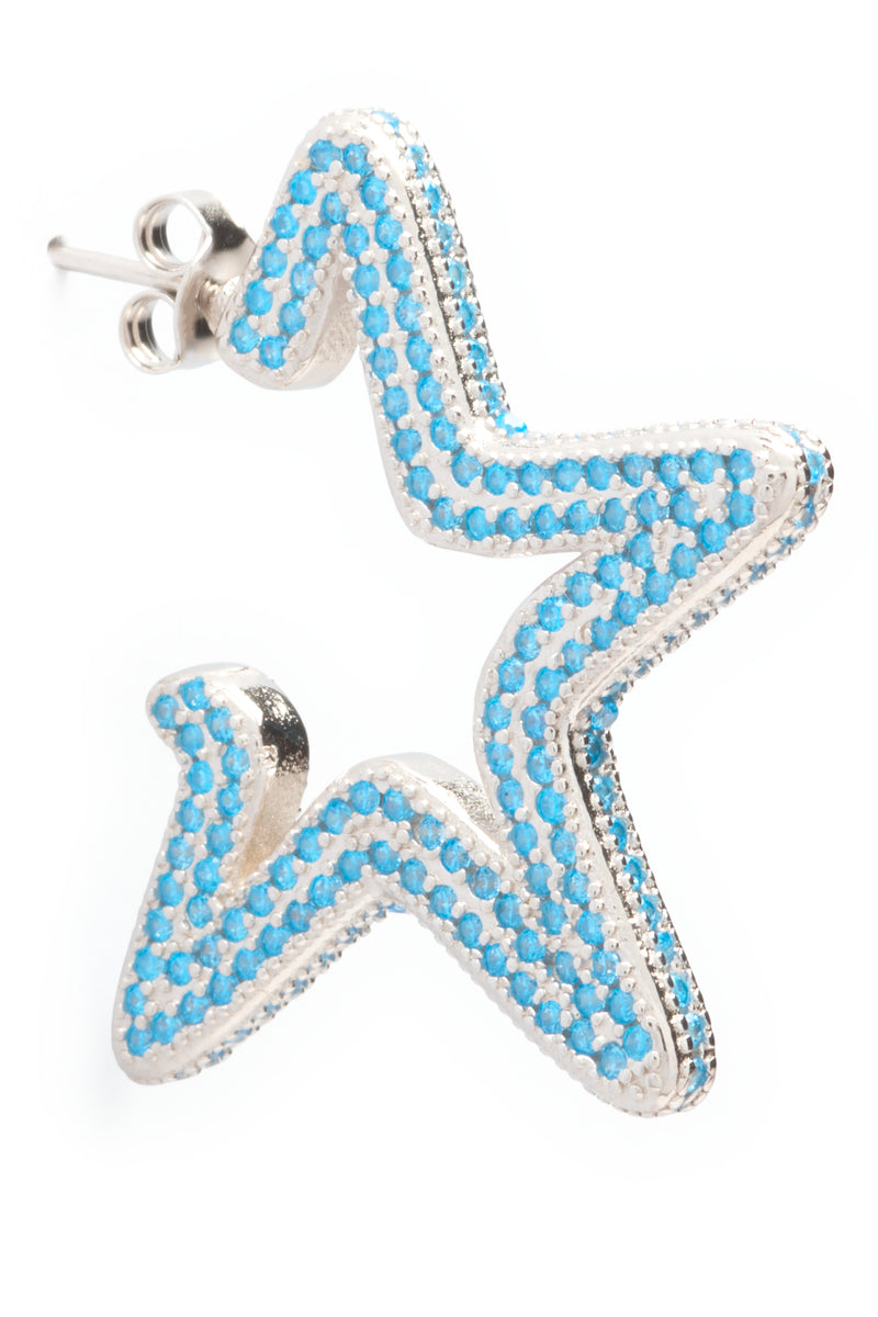 SOFT BLUE SUPER STAR HOOPS