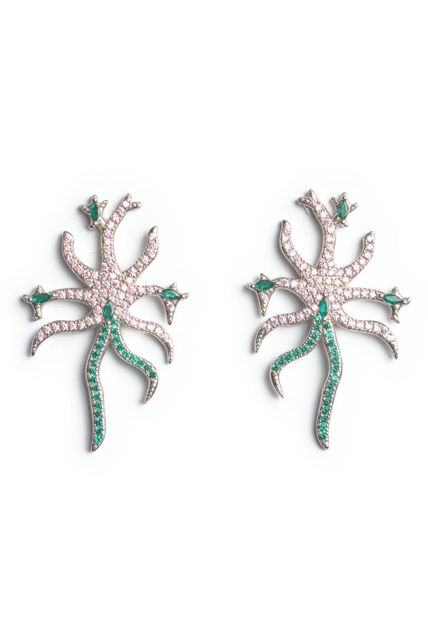 SOFT PINK EMERALD ETOILE EARRINGS