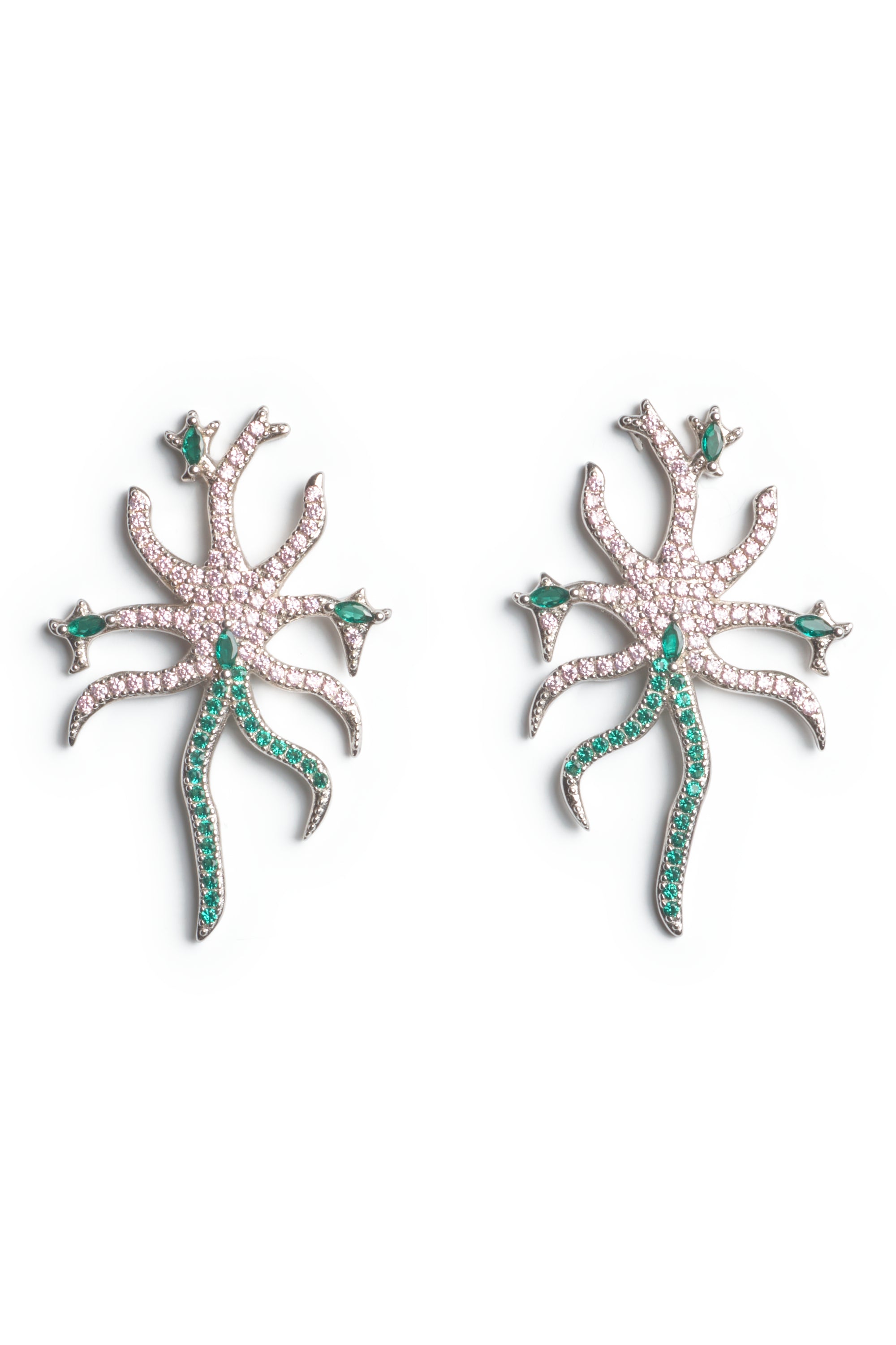 SOFT PINK EMERALD ETOILE EARRINGS