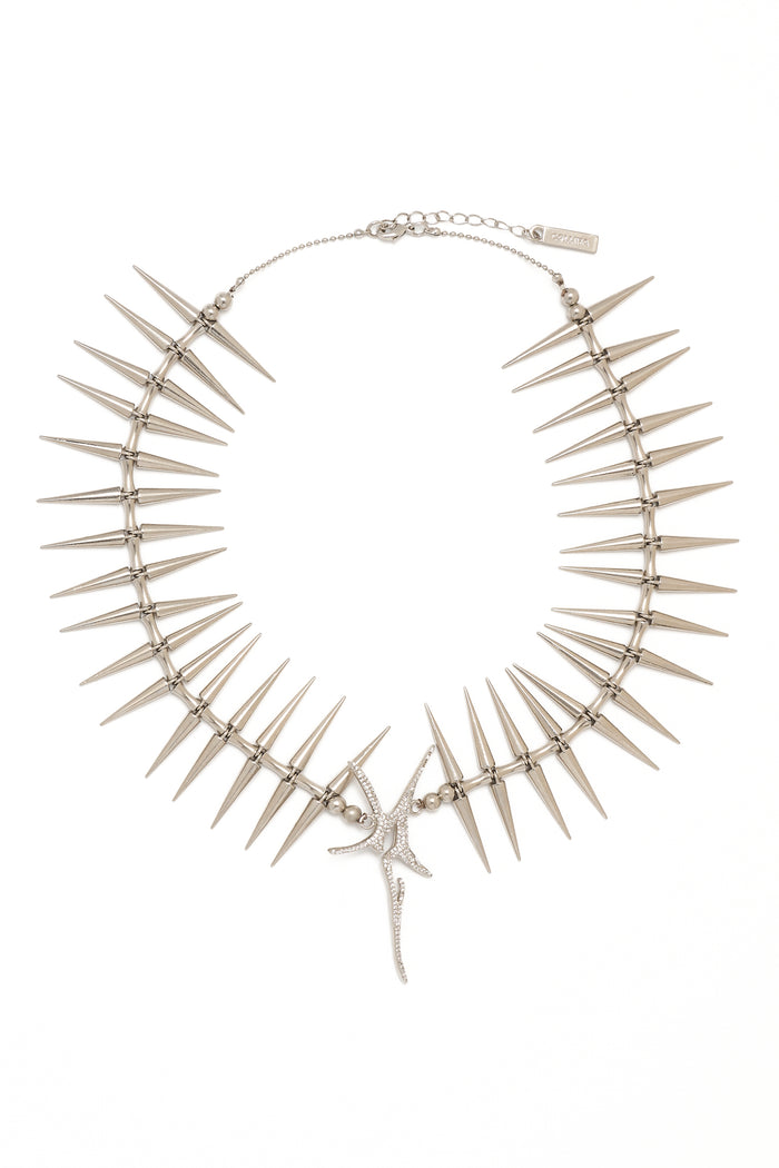 collina strada SILVER NOVA SPIKE NECKLACE