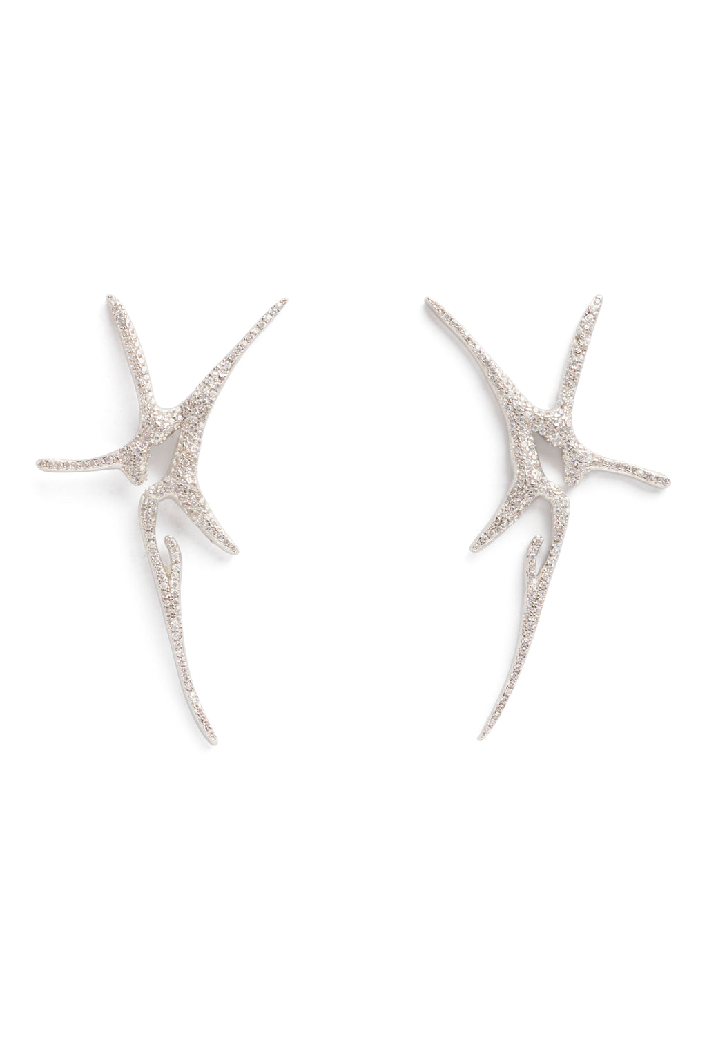 【HYERES LOR】25SS★ Nova 10K Pave Petit One Touch Earrings CRYSTAL CLEAR PAVE NOVA EARRINGS | COLLINA STRADA – Collina