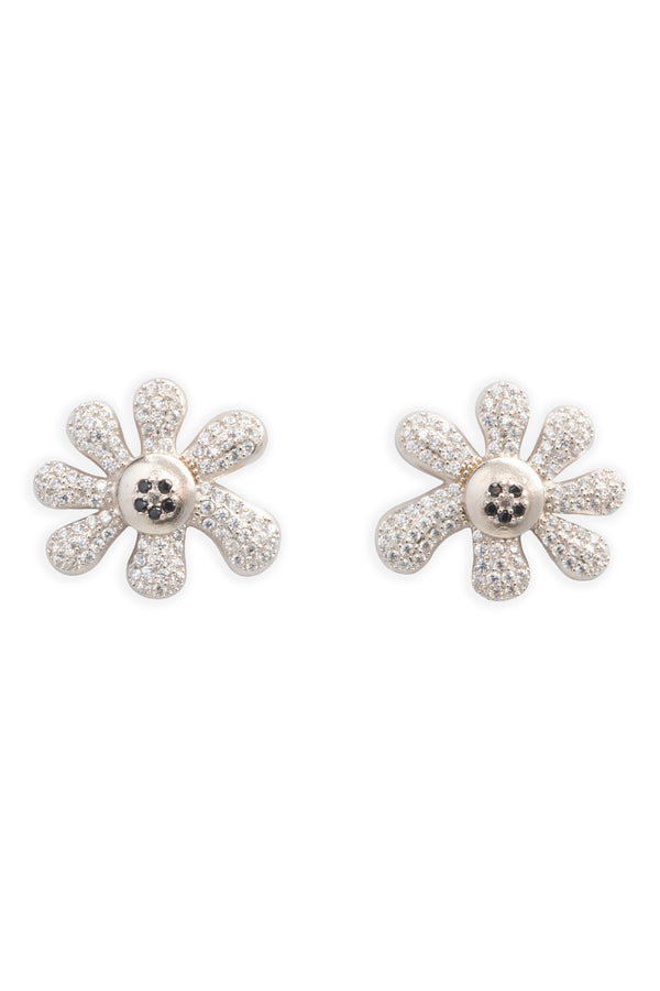 CRYSTAL CLEAR PAVE HAPPY BLOSSOM EARRING