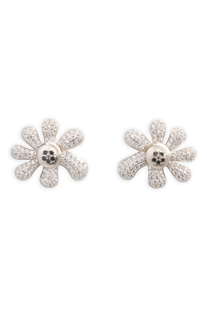 CRYSTAL CLEAR PAVE HAPPY BLOSSOM EARRING