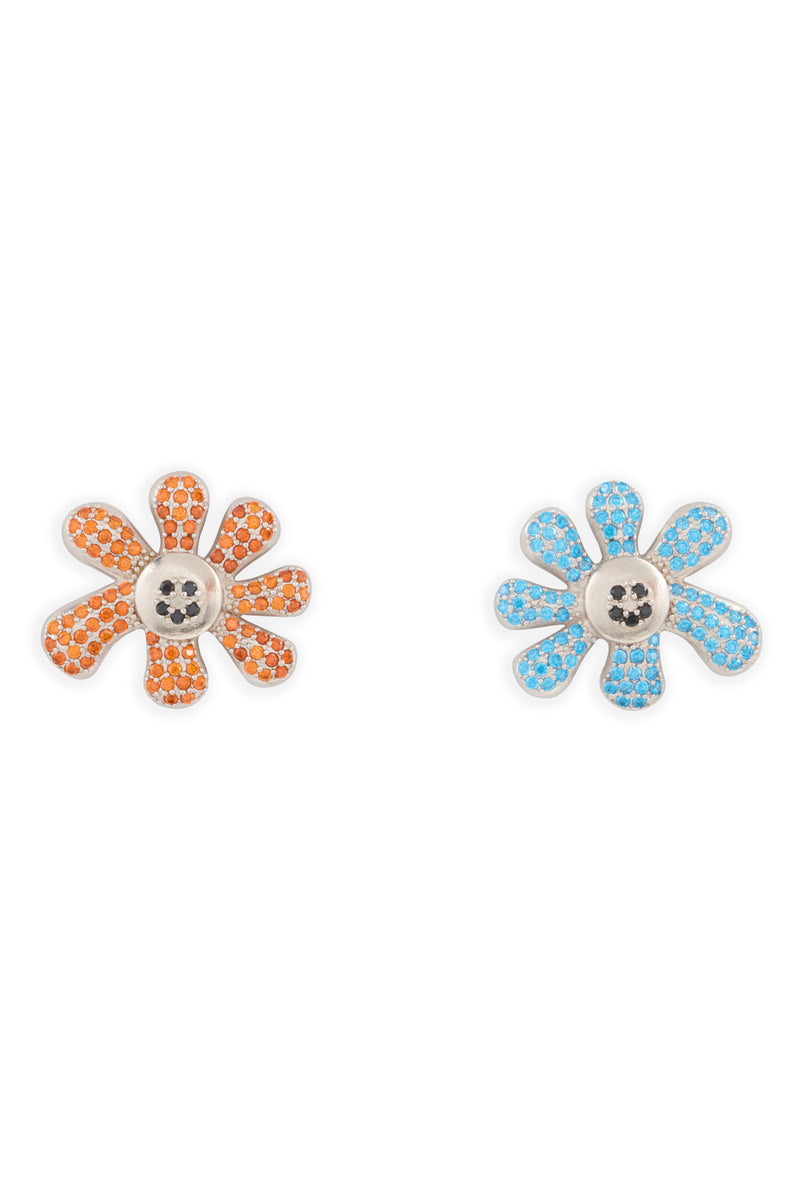 POPPY AQUAMARINE PAVE HAPPY BLOSSOM EARRING