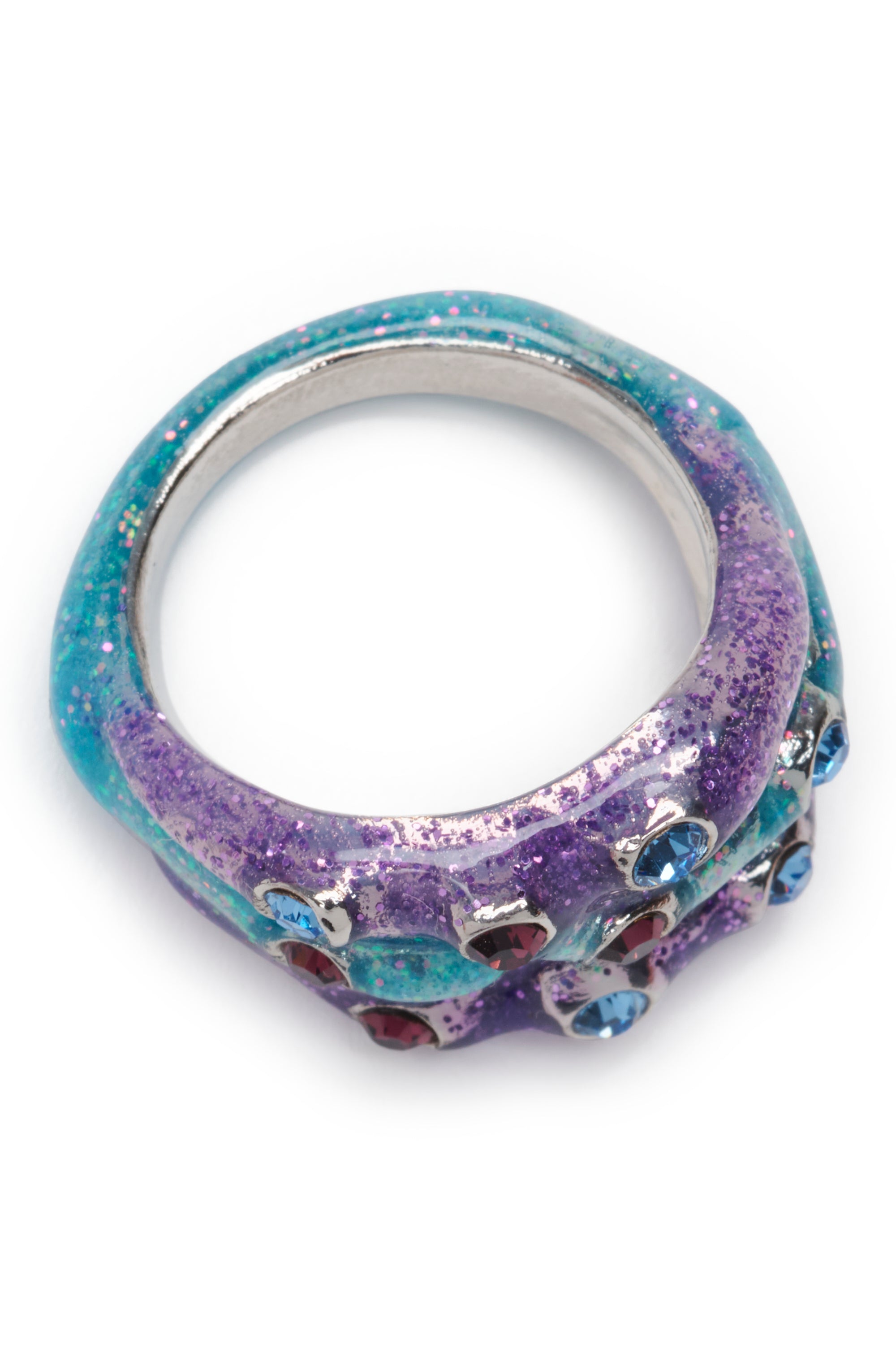 PERIWINKLE GLITTER STACKED RING
