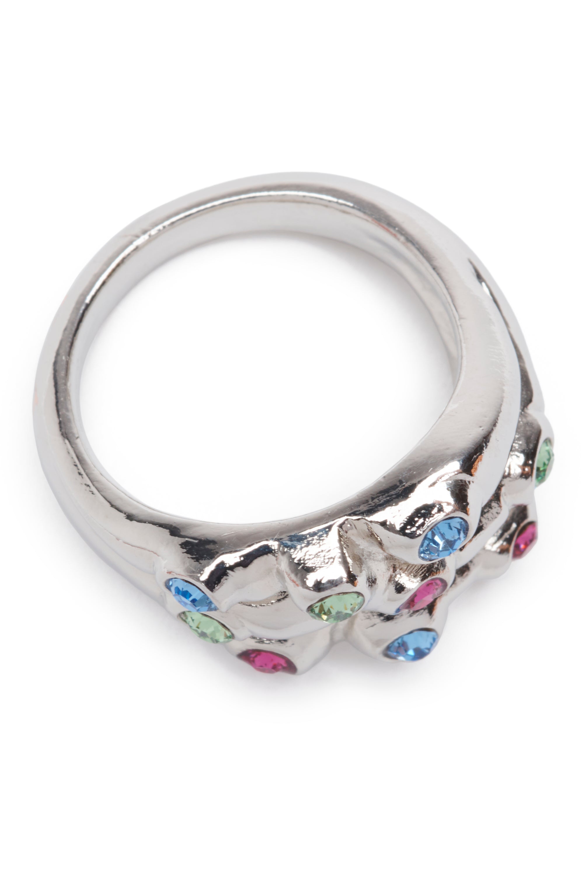 Organic, sculptural ring with glittery finish. Hand enameled. 