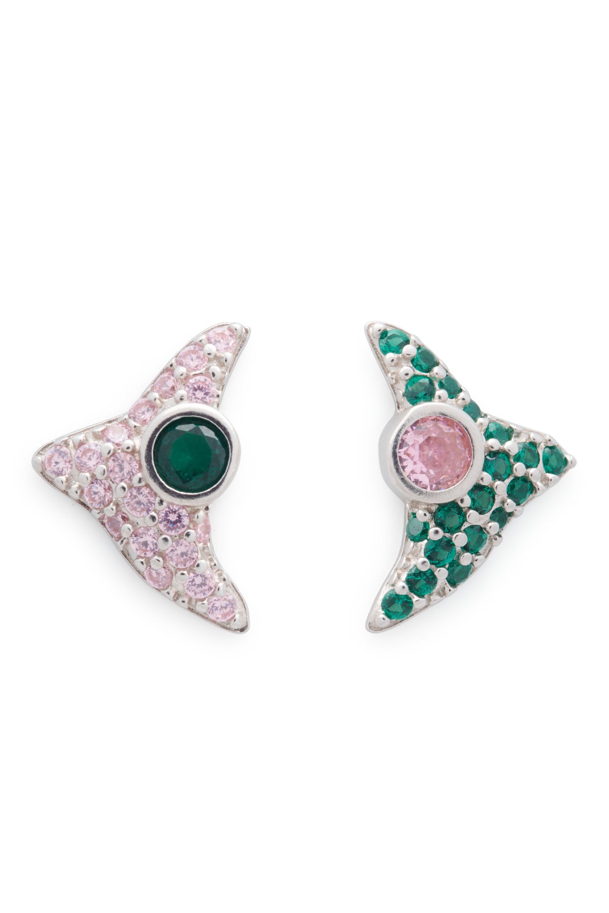 LIGHT EMERALD TRIGON STUDS