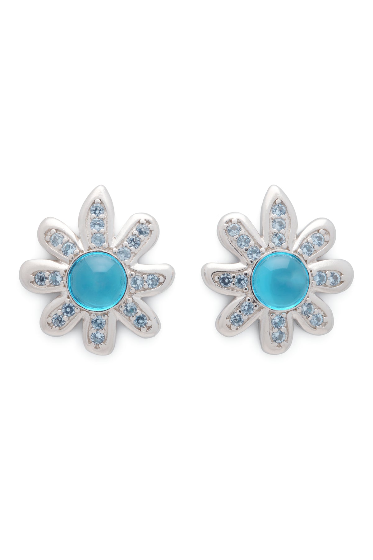 LIGHT SAPPHIRE CHAMOMILE EARRING
