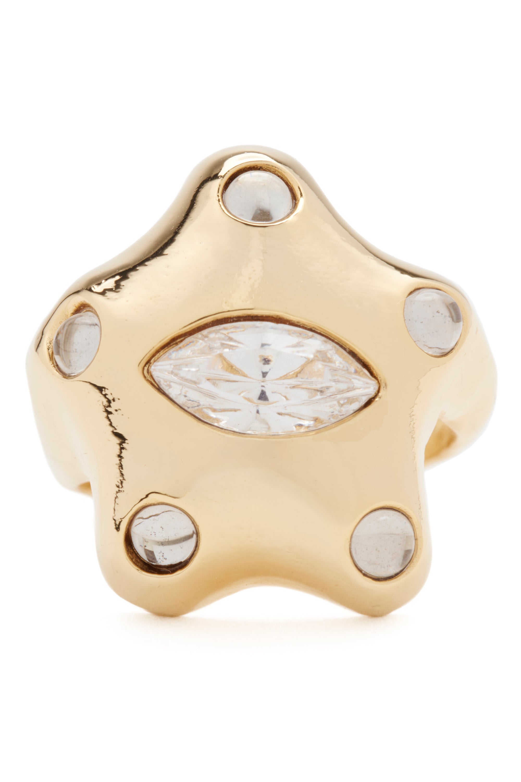 GOLD CLEAR DEMI STARLETTE RING