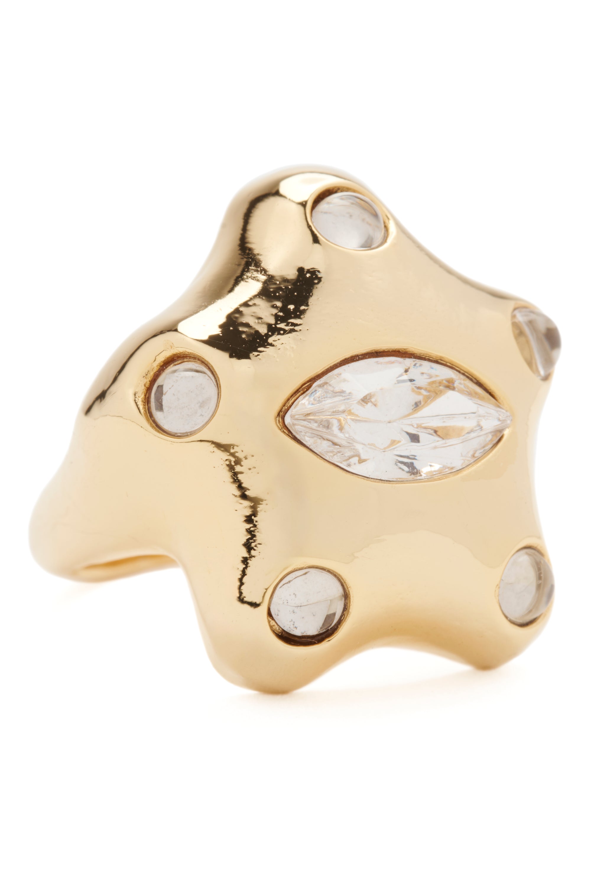 GOLD CLEAR DEMI STARLETTE RING