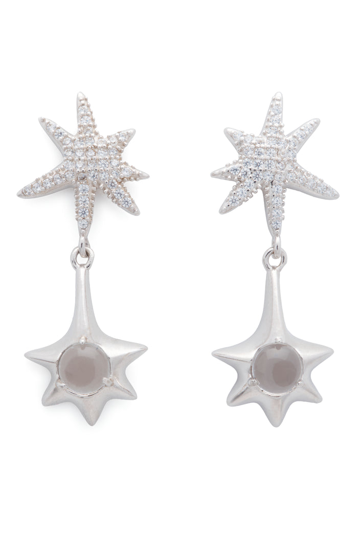 collina strada CRYSTAL CLEAR STAR DROP EARRING