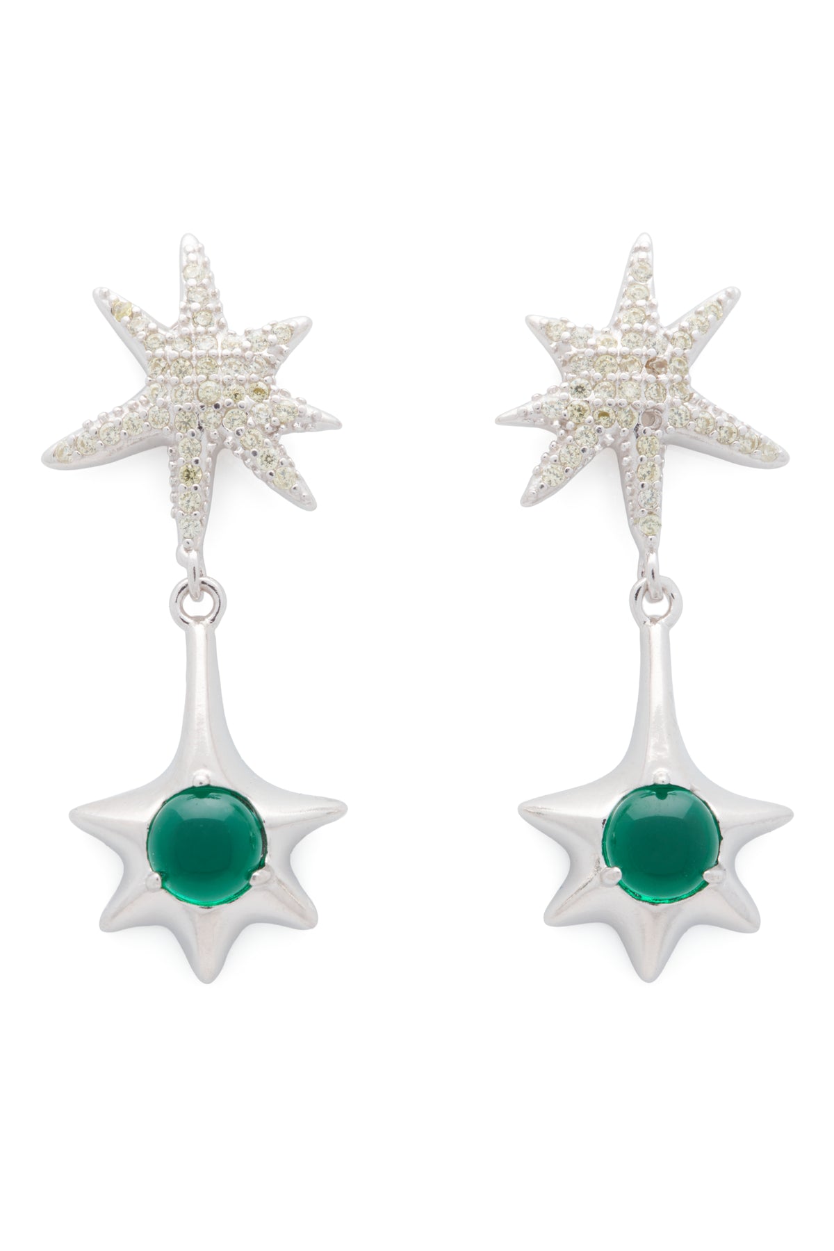 OLIVINE STAR DROP EARRING