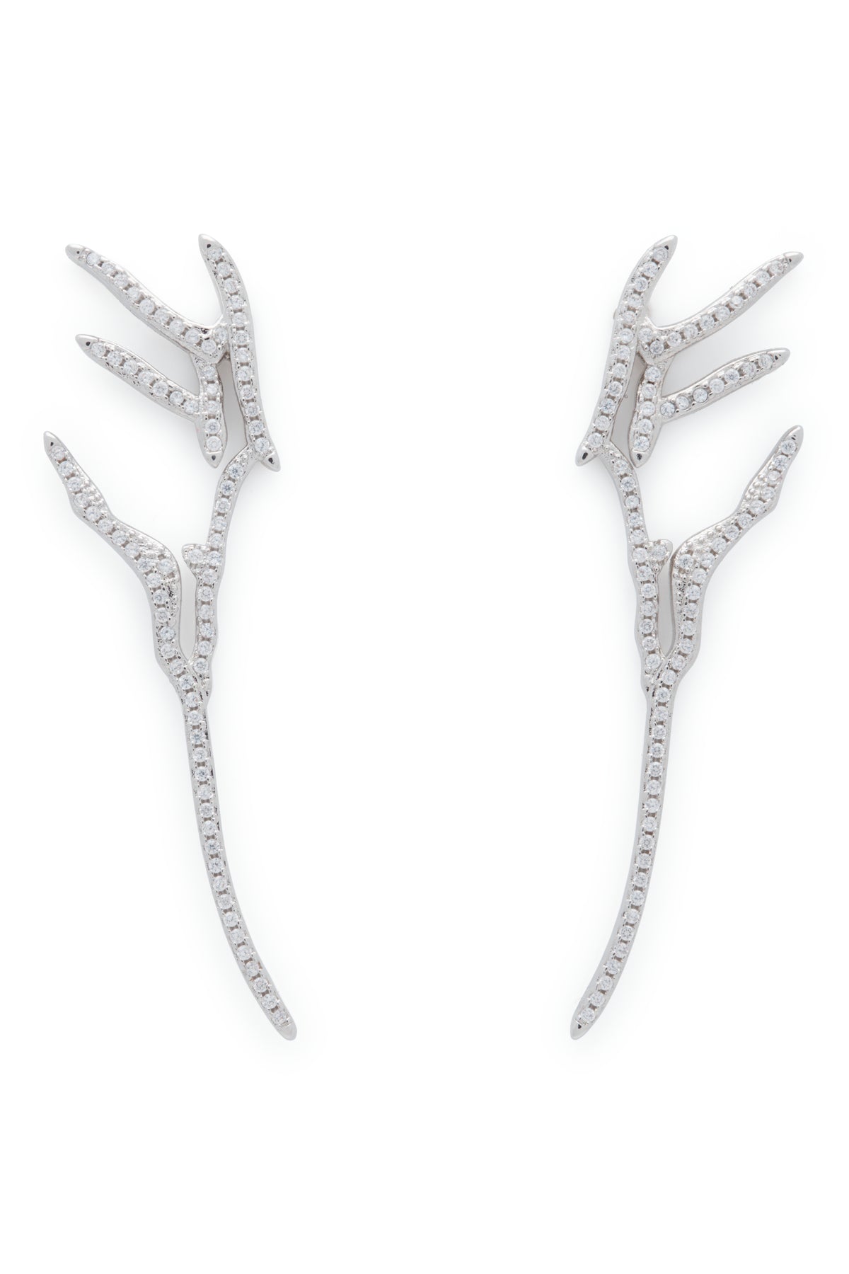 CRYSTAL CLEAR PAVE WING EARRINGS
