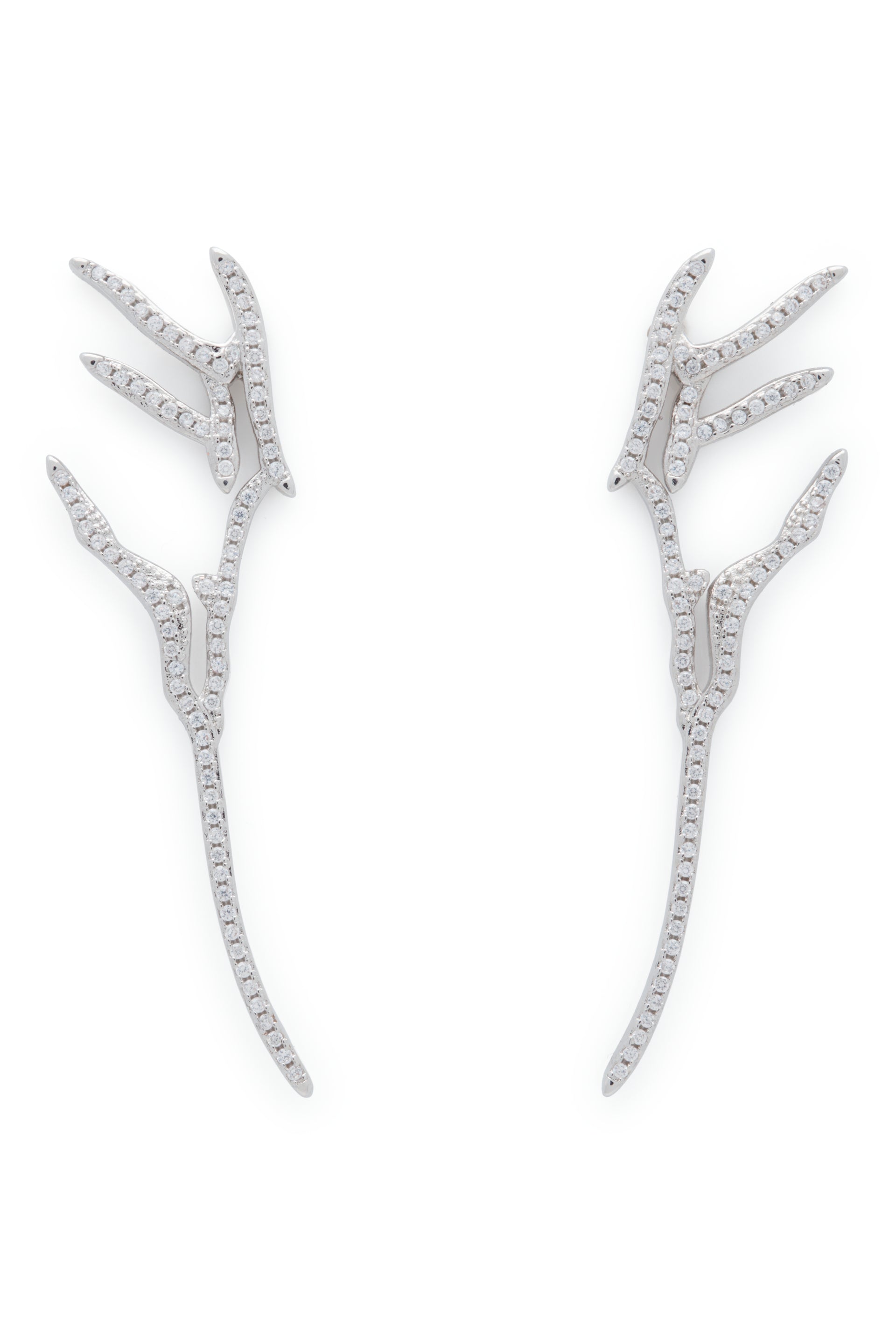CRYSTAL CLEAR PAVE WING EARRINGS