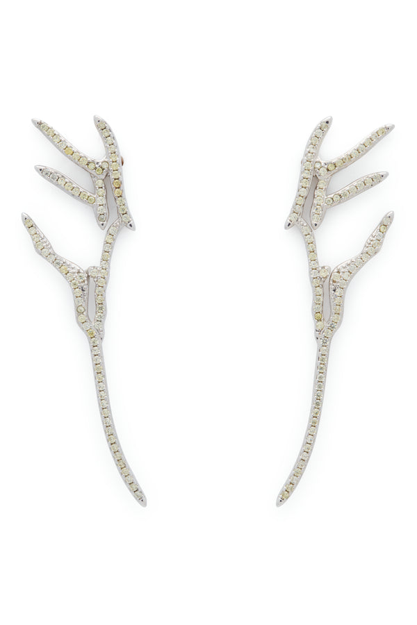 OLIVINE PAVE WING EARRINGS