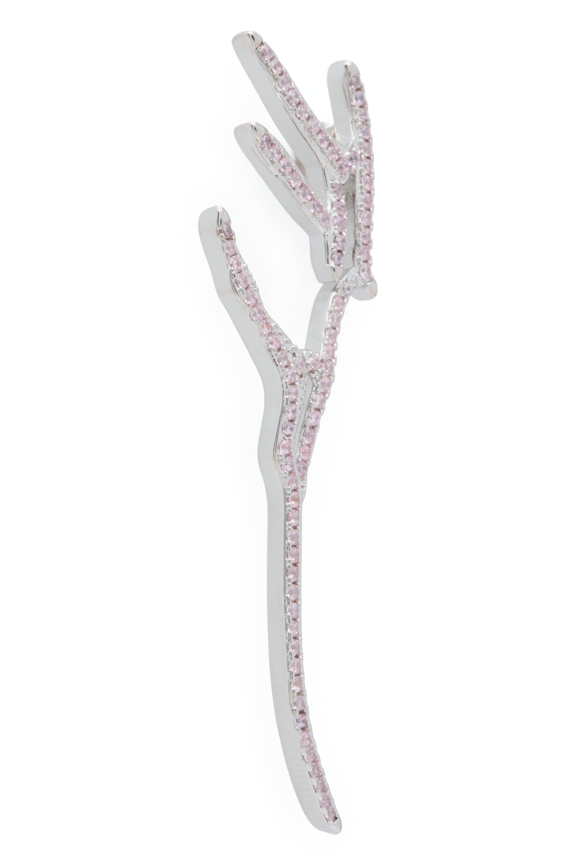 Delicate crystal pave stud earrings in an organic wing shape. Stud back.Sterling silver and Swarovski crystals