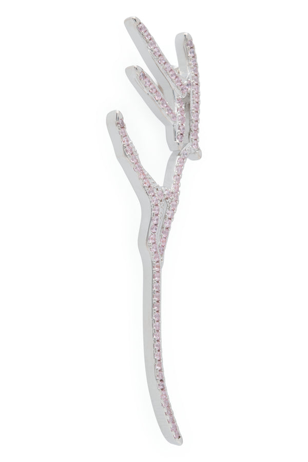 Delicate crystal pave stud earrings in an organic wing shape. Stud back.Sterling silver and Swarovski crystals