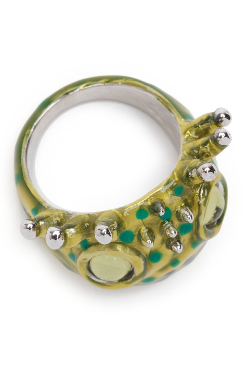 LIME DOTS AXOLOTL RING