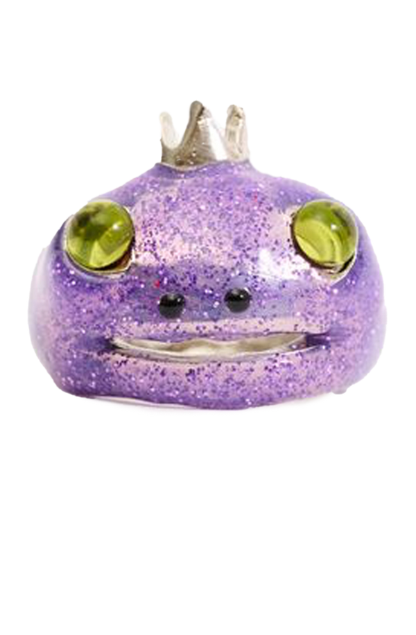GLITTER LILAC FROG PRINCE RING