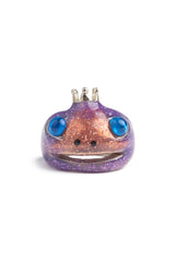 GLITTER PINK LILAC FROG PRINCE RING