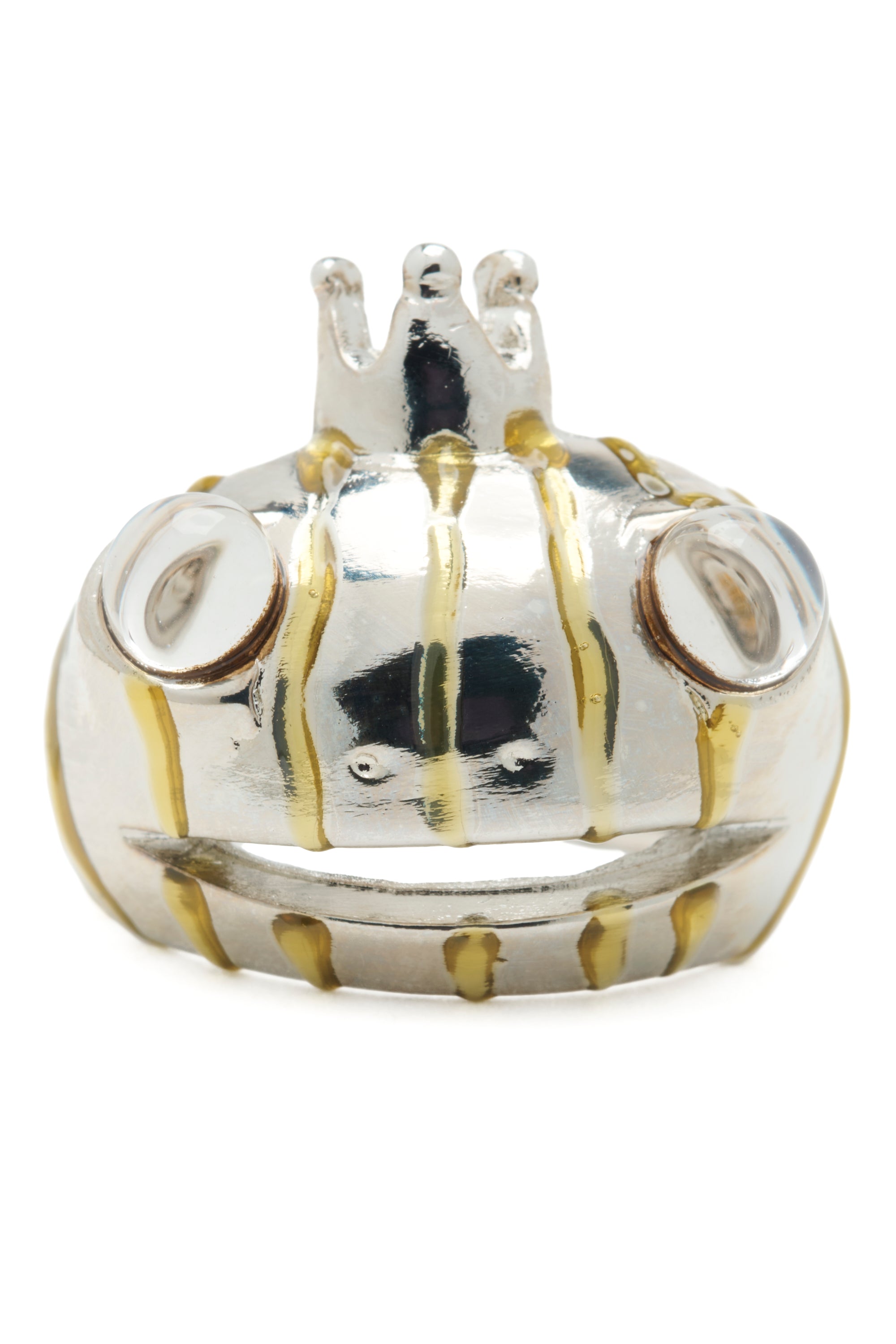 GOLD STRIPE FROG PRINCE RING