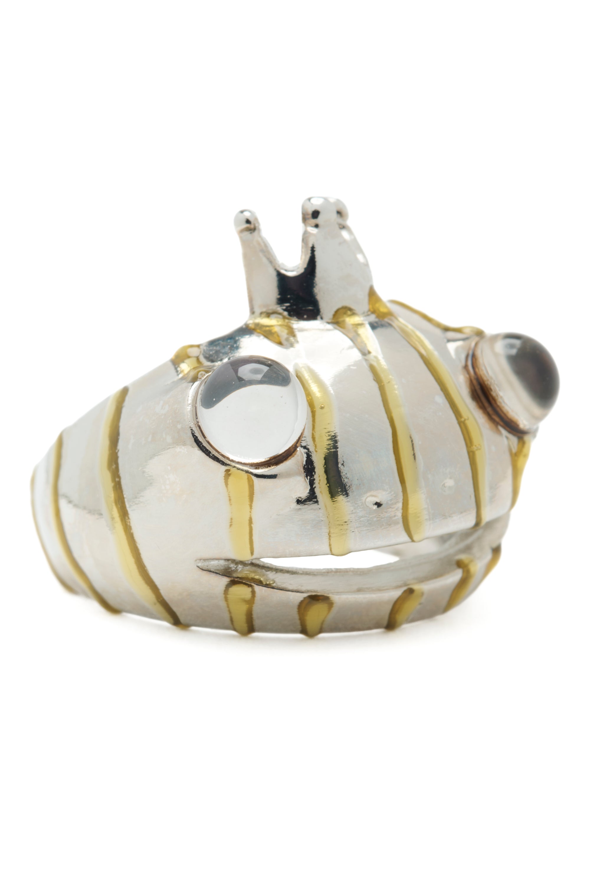 GOLD STRIPE FROG PRINCE RING