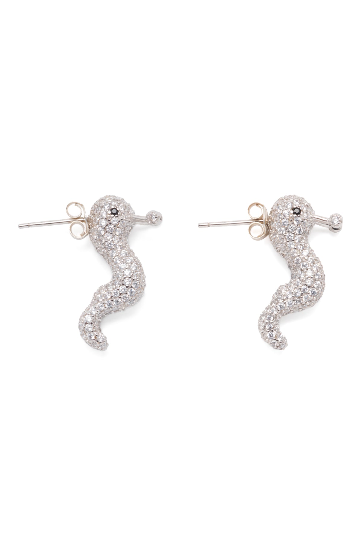 CRYSTAL CLEAR SLUG EARRINGS