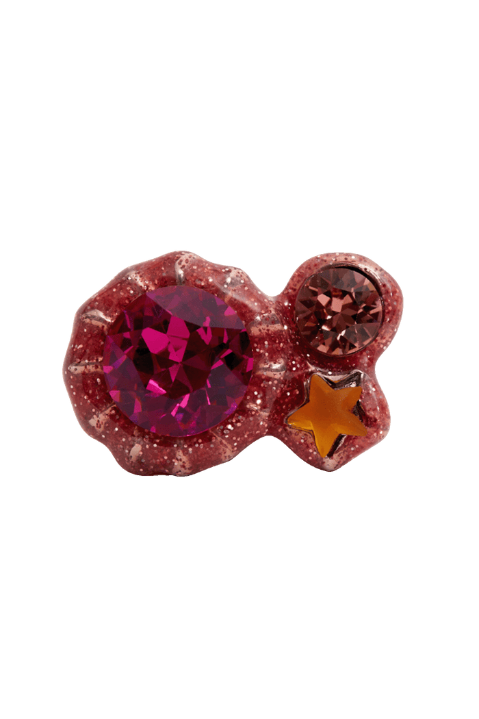 collina strada PINK GLITTER CANDY GEM RING