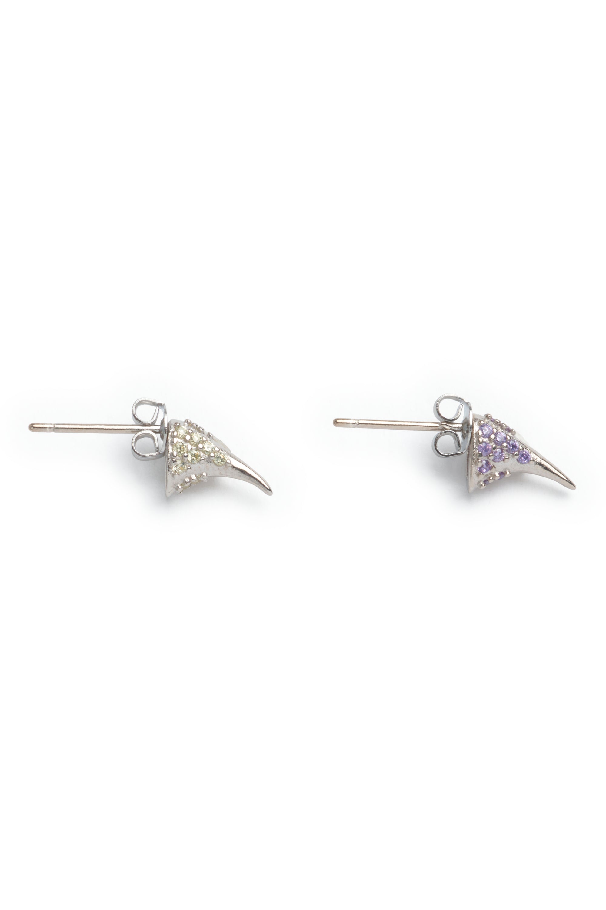 AMETHYST SOFT YELLOW RHINESTONE HORN STUDS