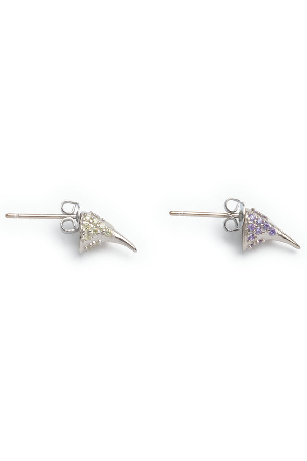 AMETHYST SOFT YELLOW RHINESTONE HORN STUDS