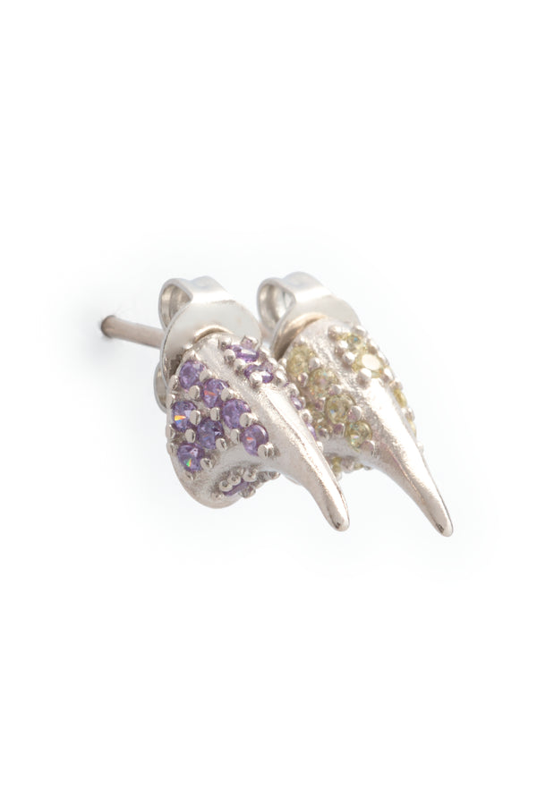 AMETHYST SOFT YELLOW RHINESTONE HORN STUDS