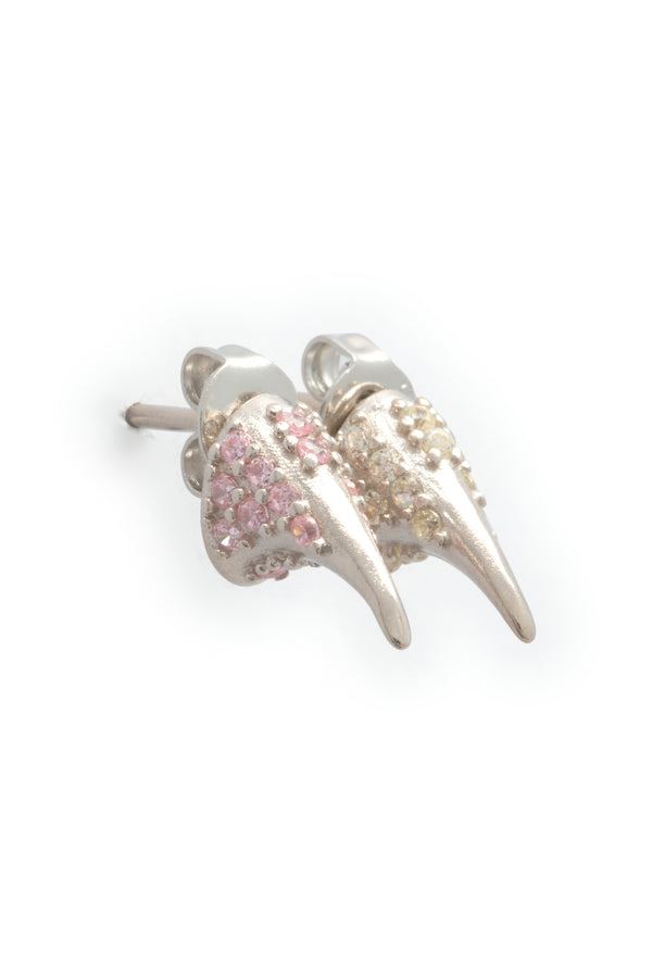 SOFT PINK CLEAR RHINESTONE HORN STUDS