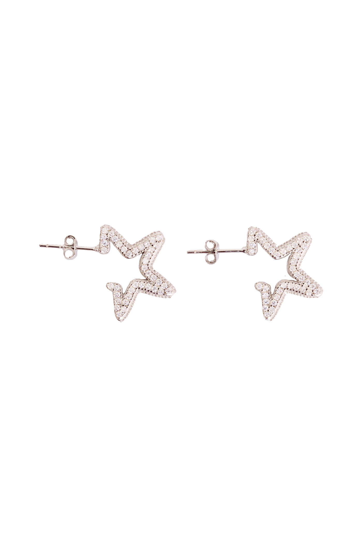 CRYSTAL CLEAR RHINESTONE STAR EARRINGS