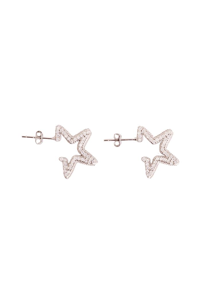 collina strada CRYSTAL CLEAR RHINESTONE STAR EARRINGS