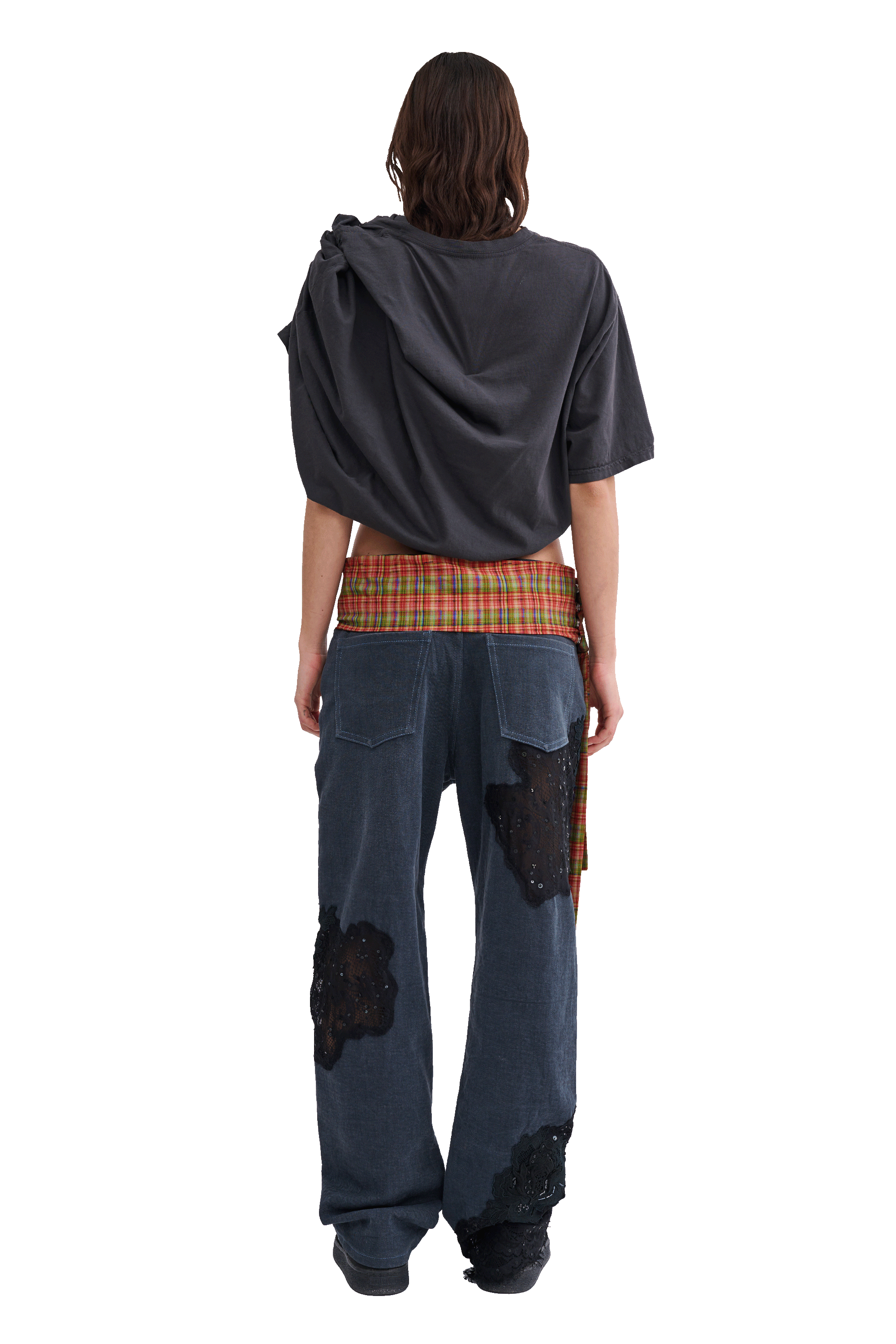 WORN BLACK EVA DRAPED TEE