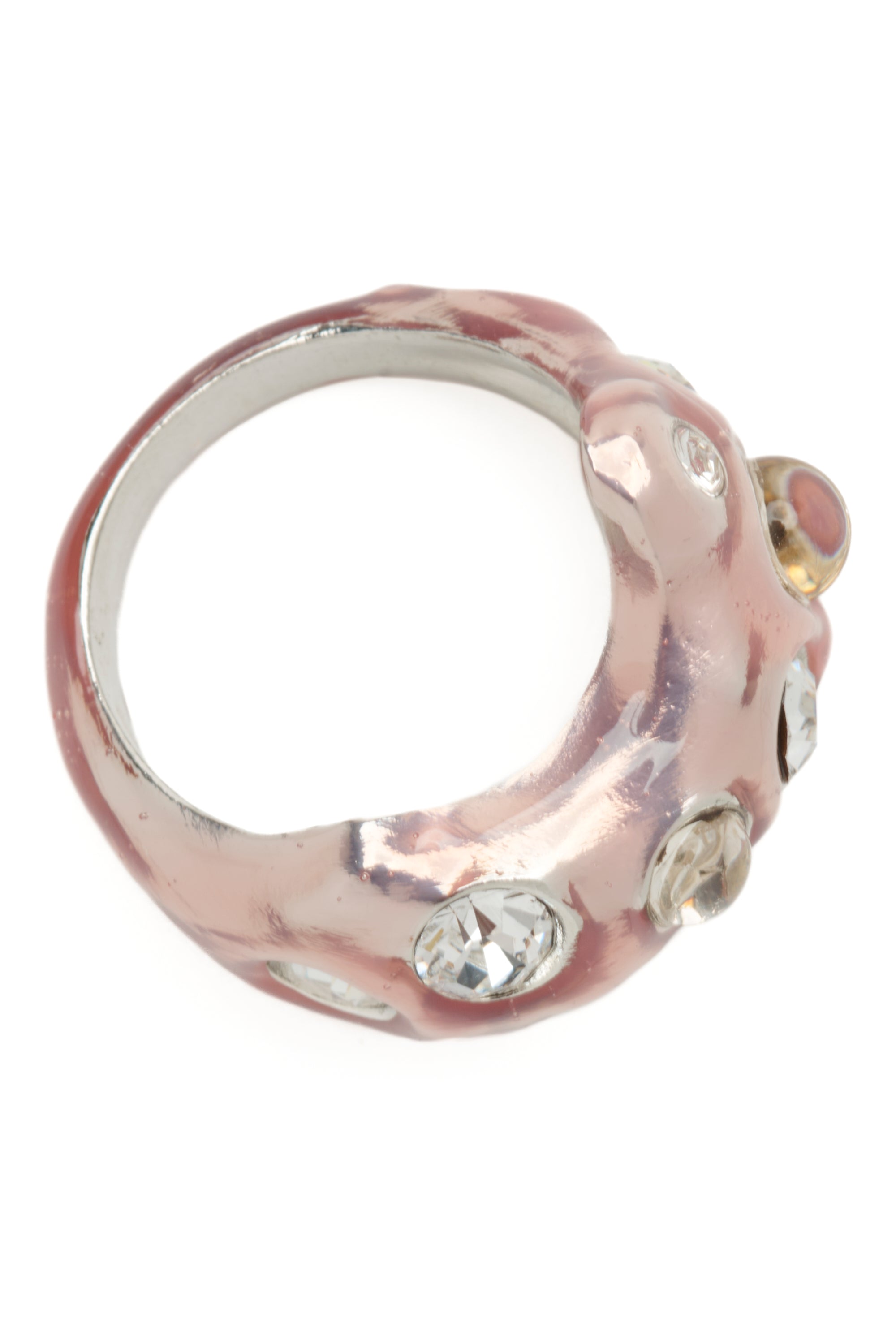 METALLIC PINK BAT RING