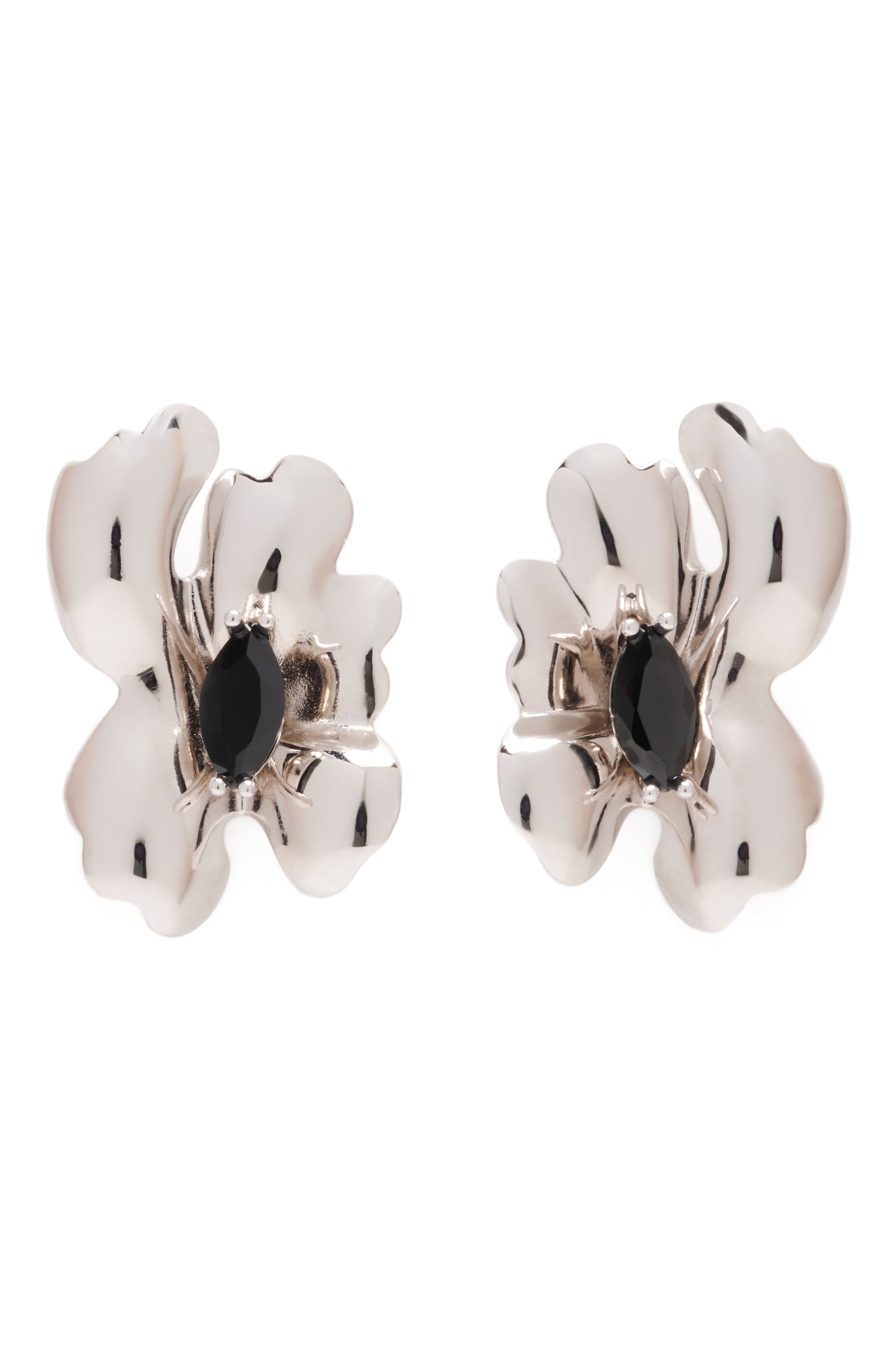 BLACK DIAMOND MOLTEN FLOWER EARRING