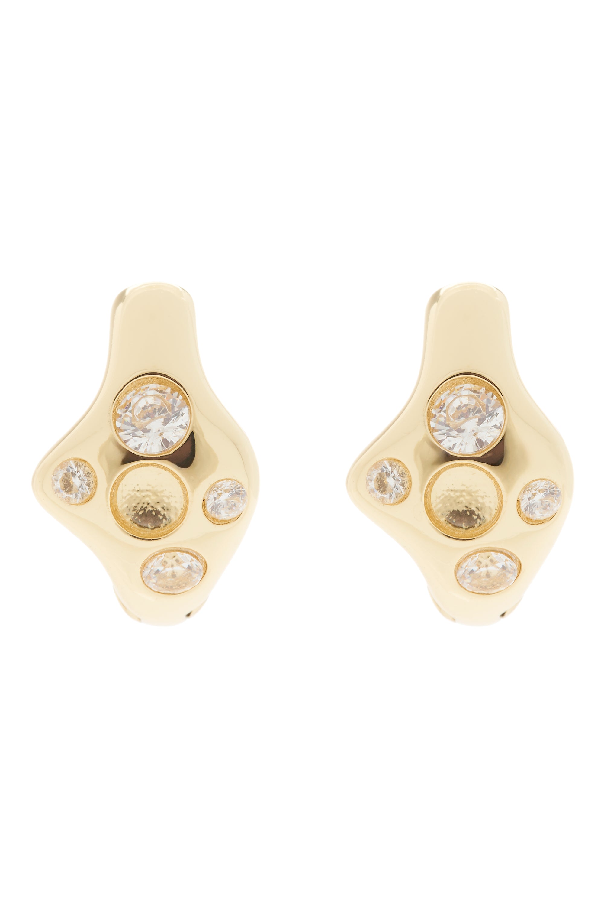 GOLD CLEAR BAT EARRINGS