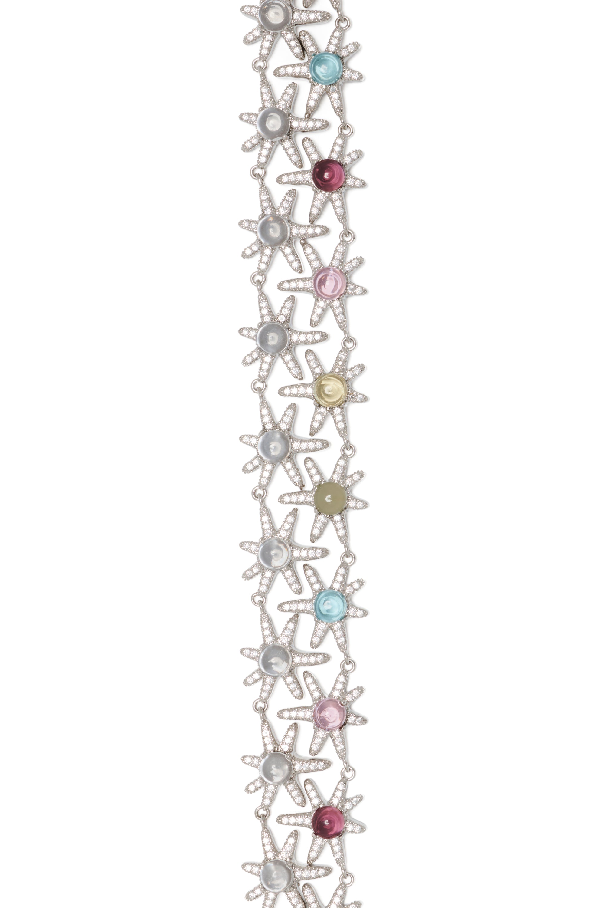 SILVER CLEAR ASTER NECKLACE