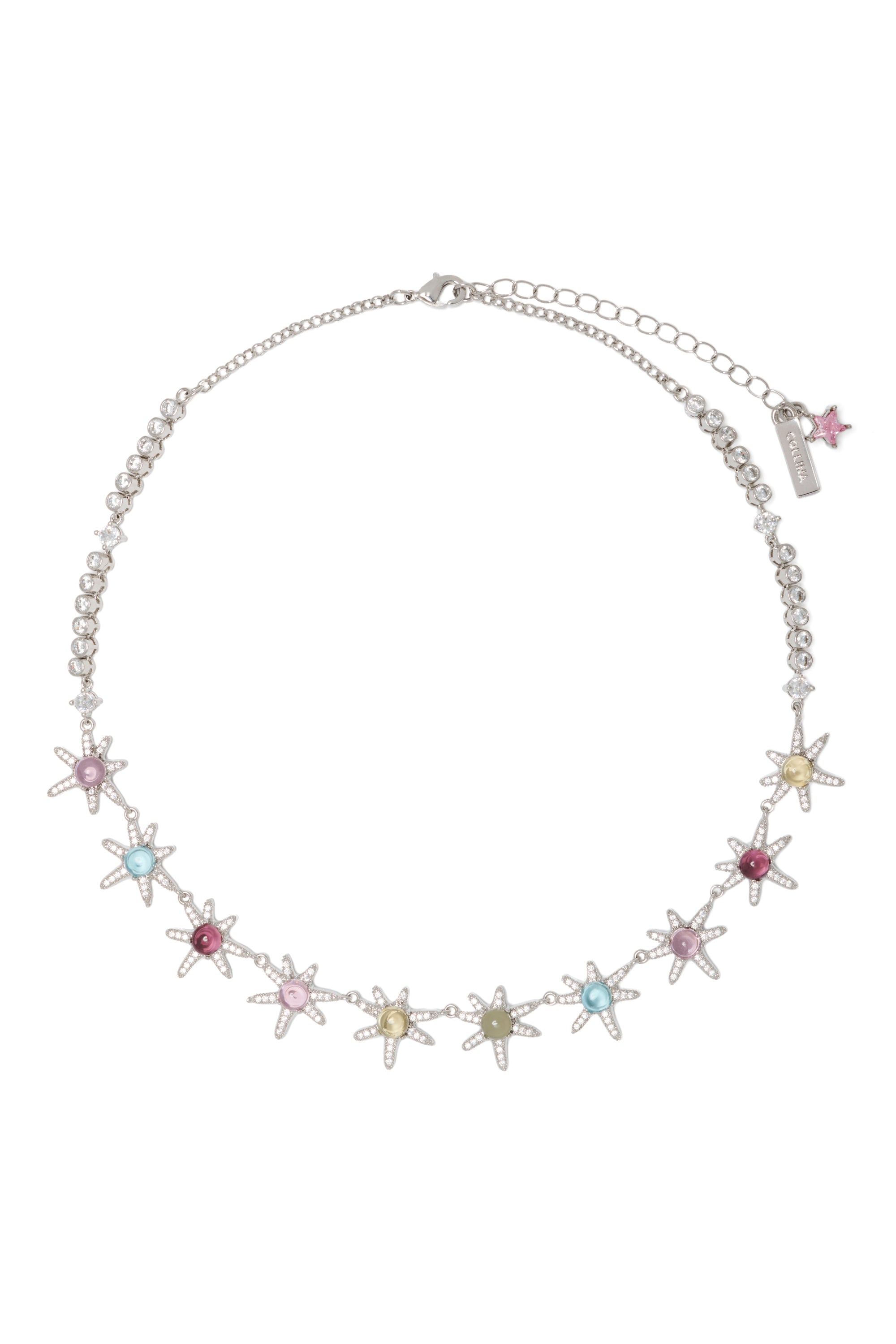 SILVER PASTEL ASTER NECKLACE