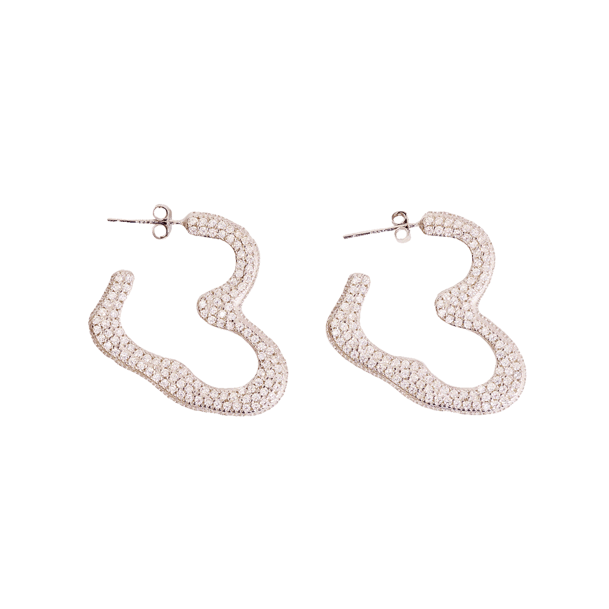 シェルとストーンのearring CRYSTAL CLEAR RHINESTONE HEART EARRING | COLLINA STRADA