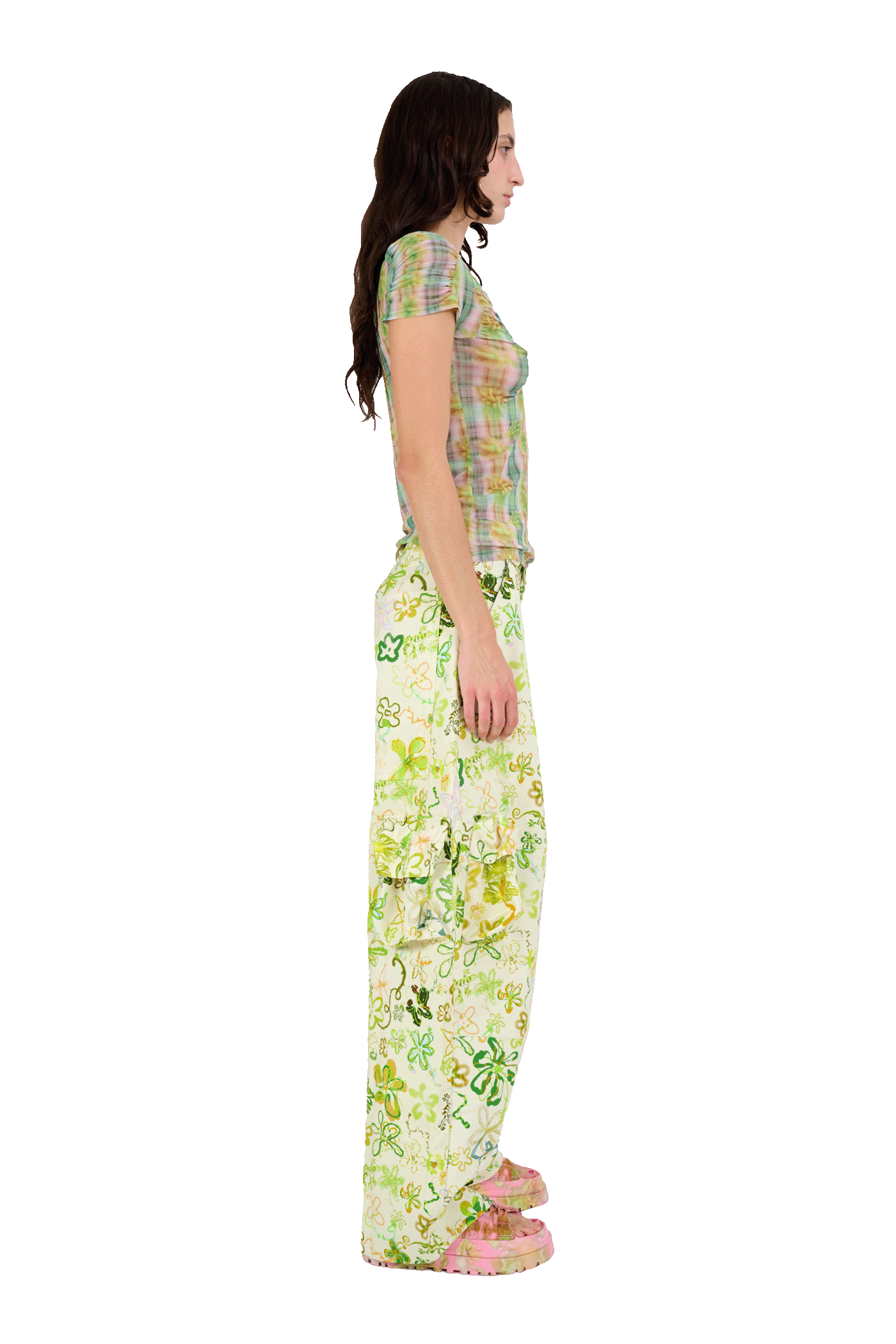 COLLINA STRADA ブルー Lawn トラウザーズ - パンツ