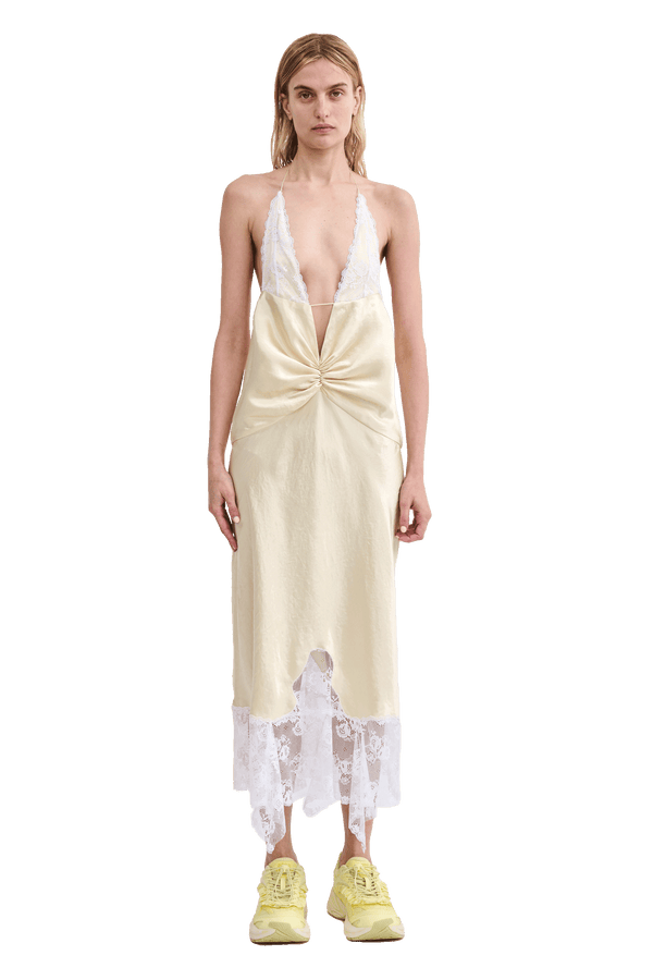 SOFT YELLOW COURT SLIP DRESS