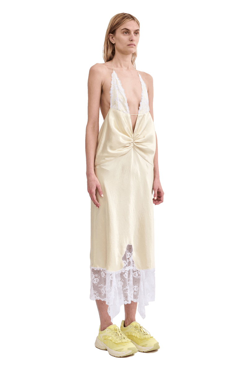 SOFT YELLOW COURT SLIP DRESS