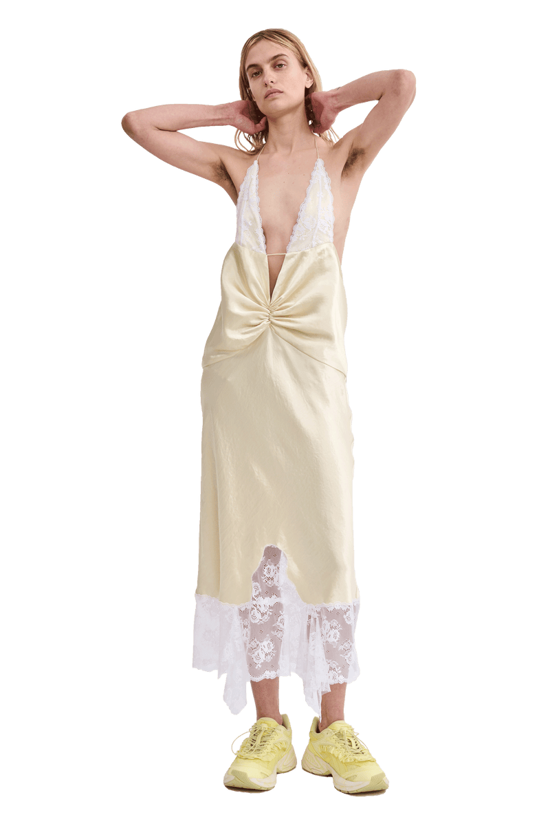 SOFT YELLOW COURT SLIP DRESS