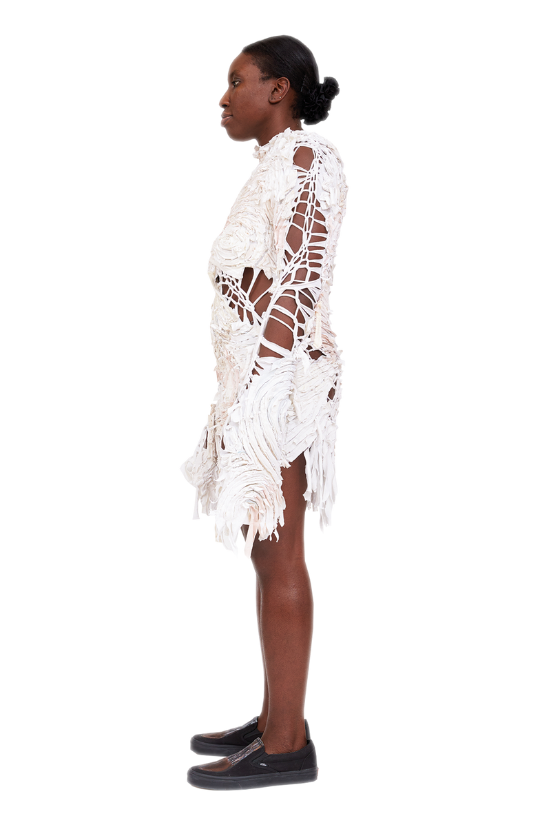 OFF WHITE CHIRP MINI DRESS