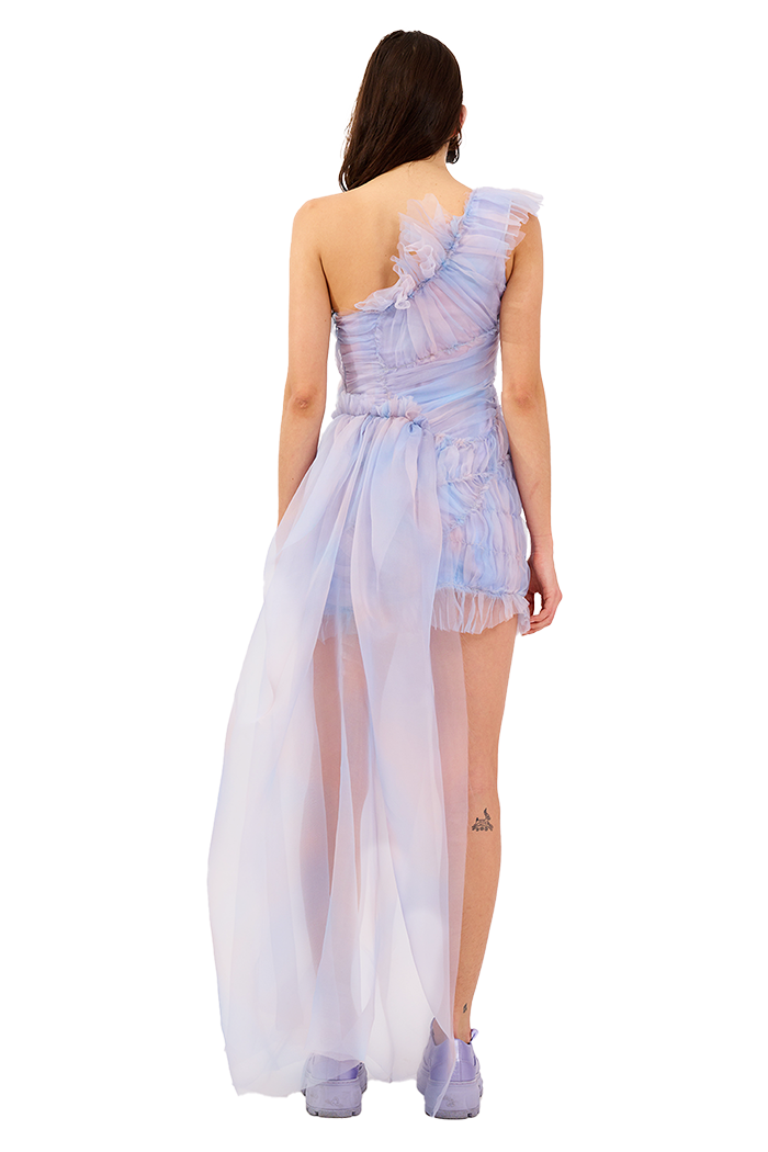 PERIWINKLE PLAID JAZZELLE GOWN