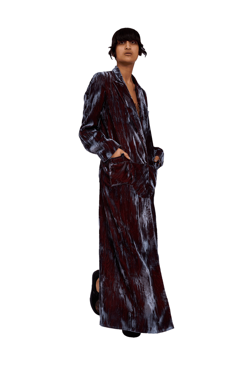SMOKEY VELVET WOLVERINE COAT