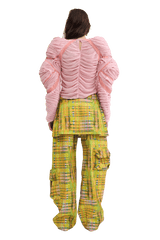 LIME PLAID LAWN SKIRT CARGO PANT