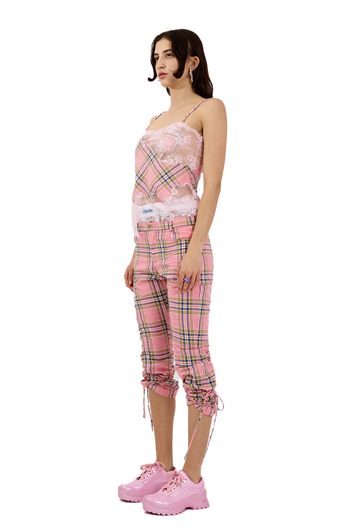 PINK PLAID MALDIVES PANT